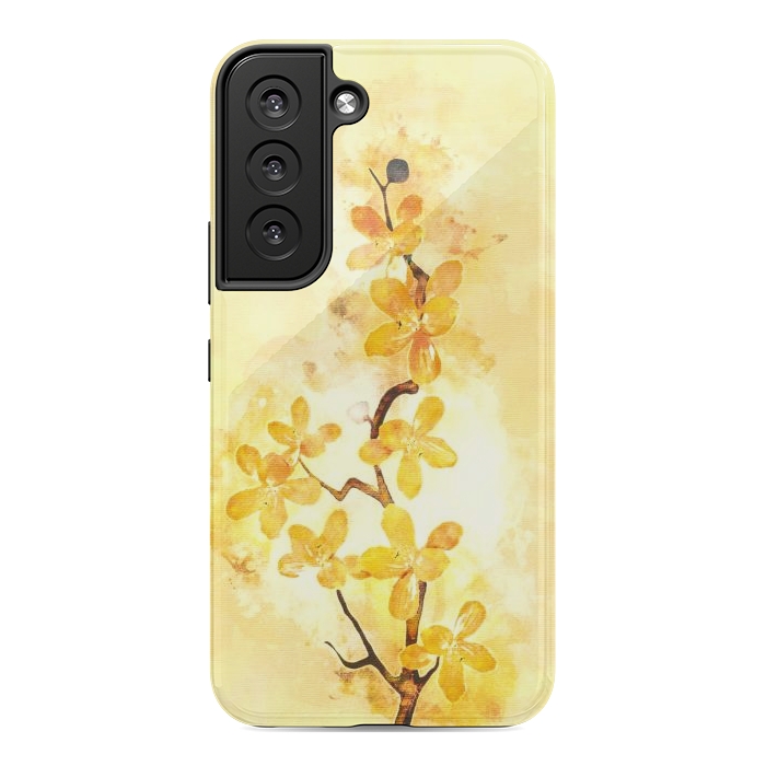 Galaxy S22 StrongFit Yellow Tropical Branch by Creativeaxle