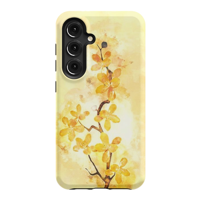 Galaxy S24 StrongFit Yellow Tropical Branch by Creativeaxle