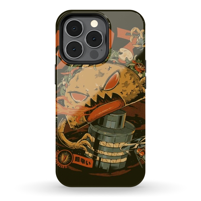 iPhone 13 pro StrongFit Spicy Taco Attack by Ilustrata