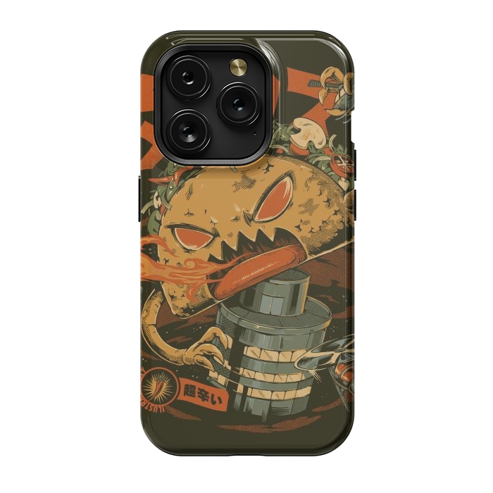 iPhone 15 Pro StrongFit Spicy Taco Attack by Ilustrata
