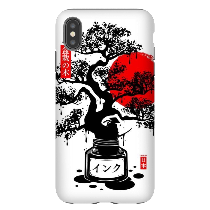 iPhone Xs Max StrongFit Black Bonsai Japanese Ink by LM2Kone