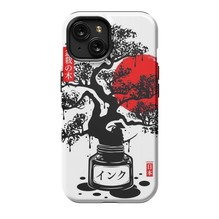 iPhone 15 StrongFit Black Bonsai Japanese Ink by LM2Kone