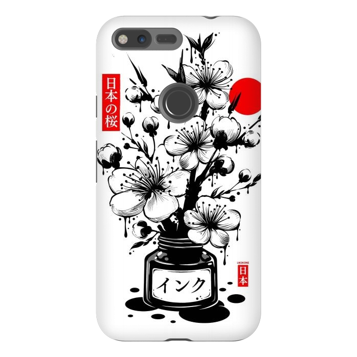 Pixel XL StrongFit Black Cherry Blossom Japanese Ink by LM2Kone