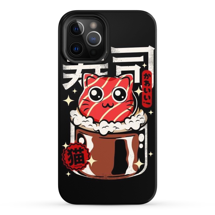 iPhone 12 Pro StrongFit Neko Sushi Cat by LM2Kone