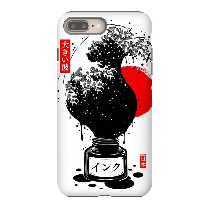 iPhone 7 plus StrongFit Black Kanagawa's wave Japanese Ink by LM2Kone
