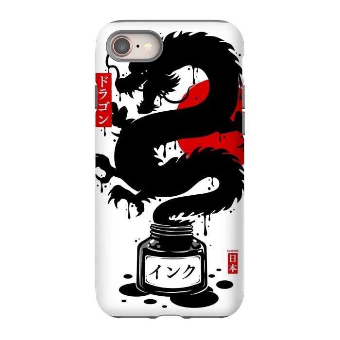 iPhone 8 StrongFit Black Dragon Japanese Ink by LM2Kone