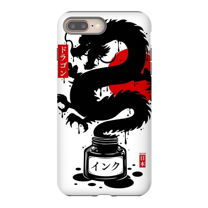 iPhone 8 plus StrongFit Black Dragon Japanese Ink by LM2Kone