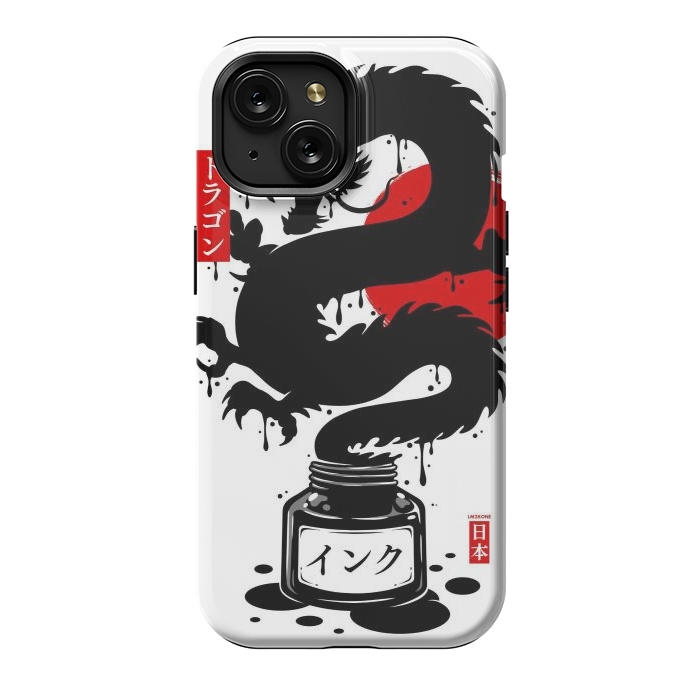 iPhone 15 StrongFit Black Dragon Japanese Ink by LM2Kone