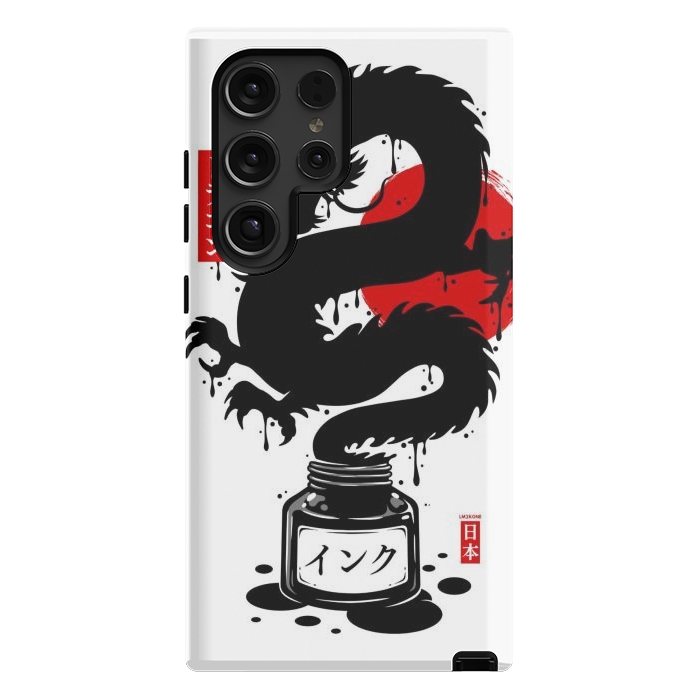 Galaxy S24 Ultra StrongFit Black Dragon Japanese Ink by LM2Kone