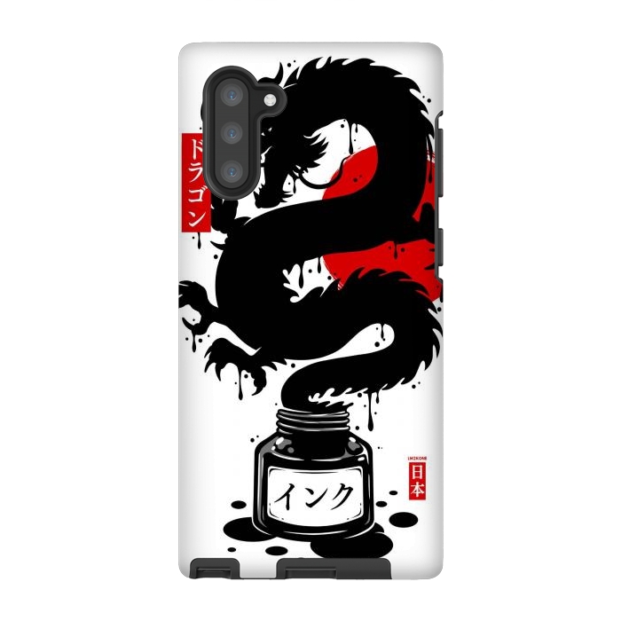 Galaxy Note 10 StrongFit Black Dragon Japanese Ink by LM2Kone
