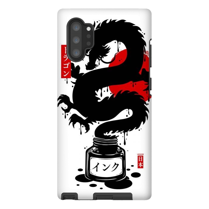Galaxy Note 10 plus StrongFit Black Dragon Japanese Ink by LM2Kone