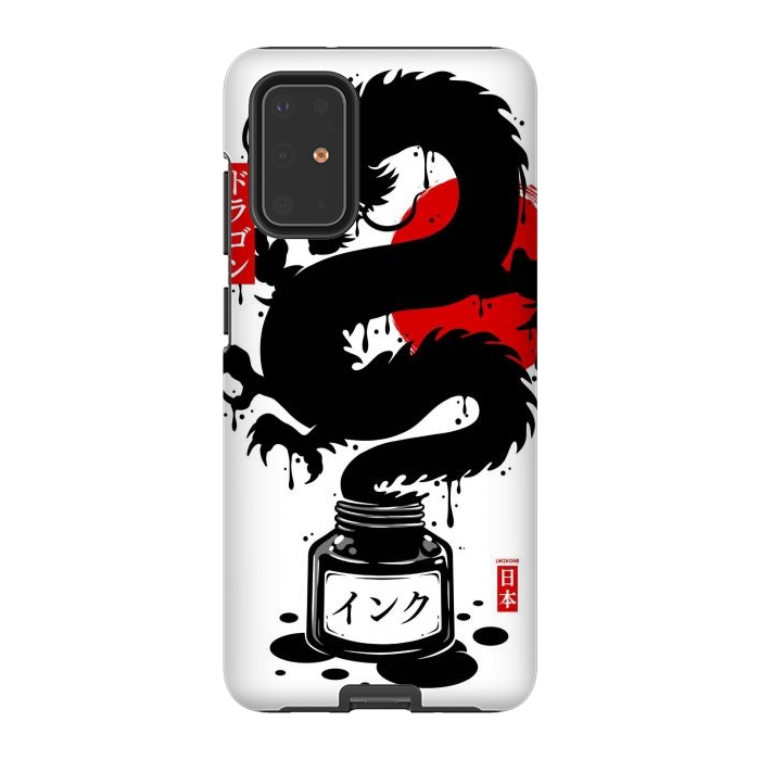 Galaxy S20 Plus StrongFit Black Dragon Japanese Ink by LM2Kone