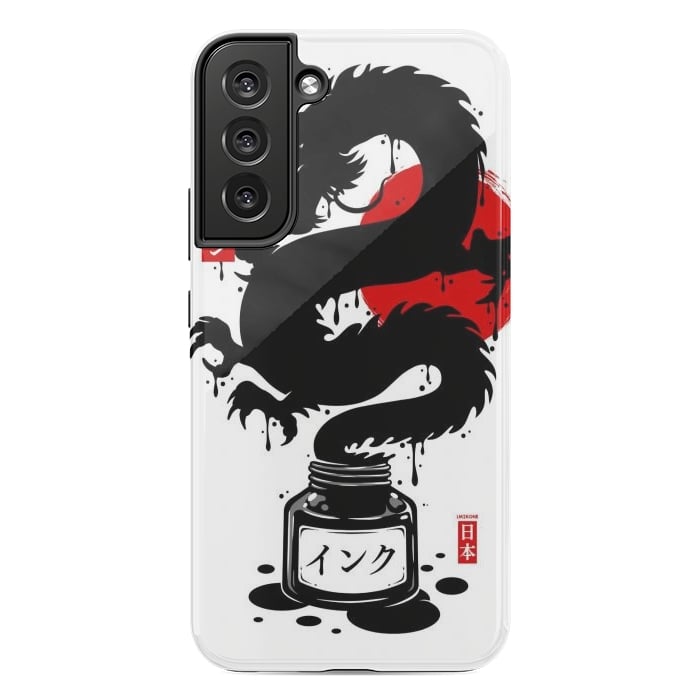 Galaxy S22 plus StrongFit Black Dragon Japanese Ink by LM2Kone