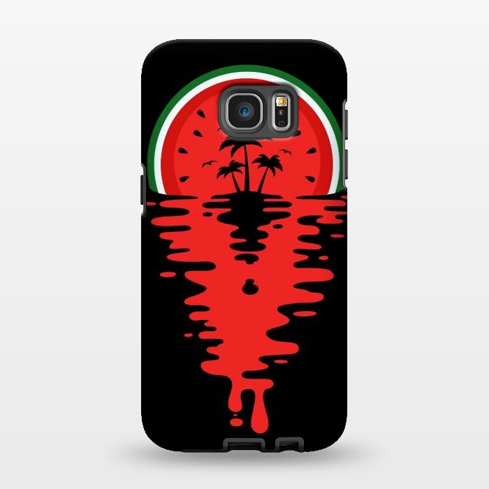 Galaxy S7 EDGE StrongFit Sunset Watermelon Vaporwave by LM2Kone