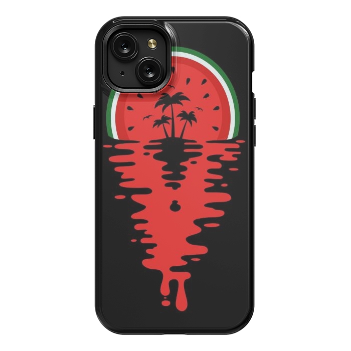 iPhone 15 Plus StrongFit Sunset Watermelon Vaporwave by LM2Kone