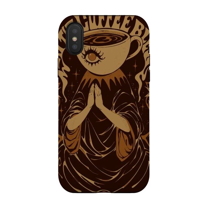iPhone Xs / X StrongFit May the Coffee Bless You by Ilustrata