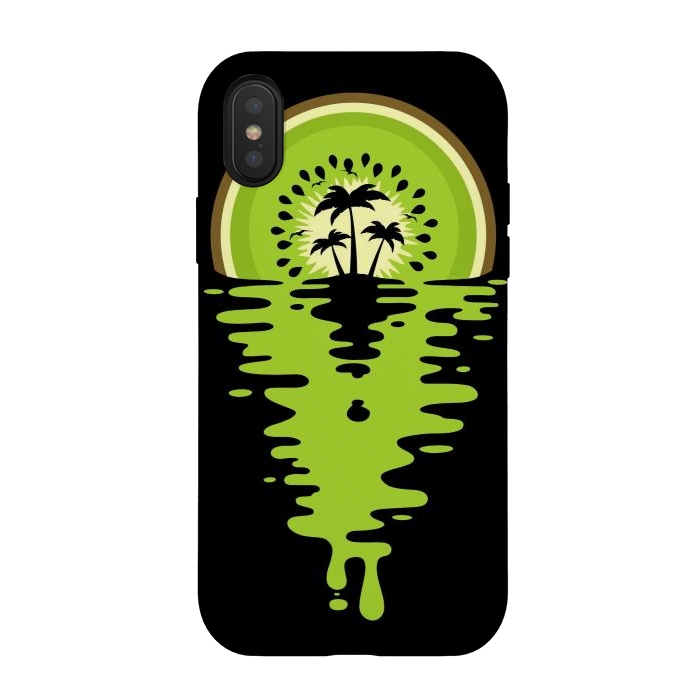 iPhone Xs / X StrongFit Sunset Kiwi Vaporwave by LM2Kone