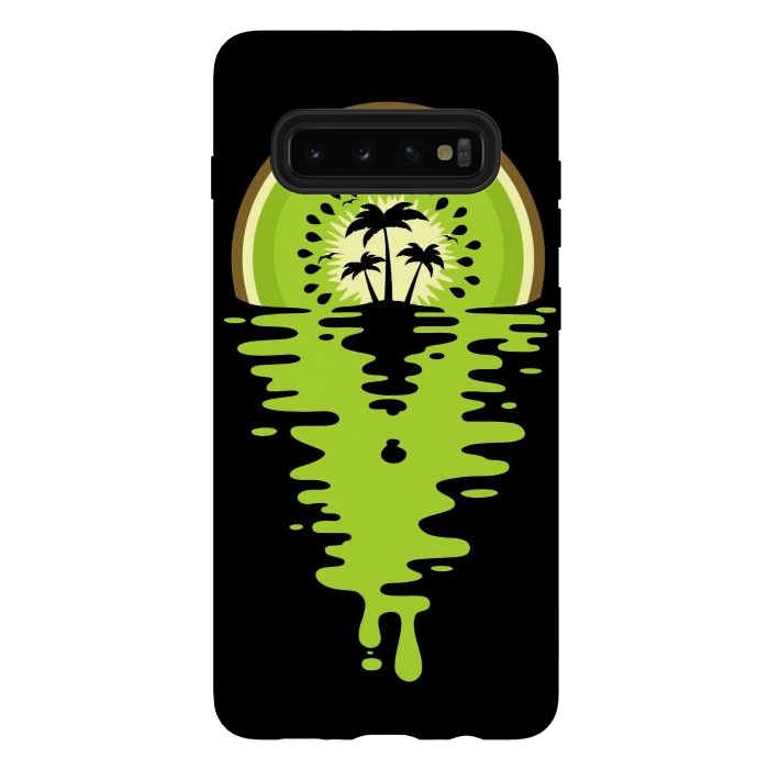 Galaxy S10 plus StrongFit Sunset Kiwi Vaporwave by LM2Kone