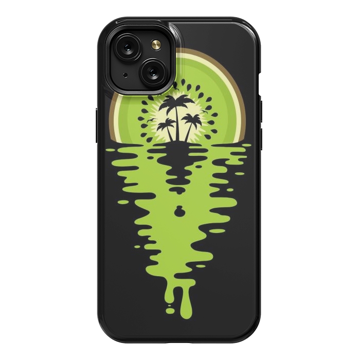 iPhone 15 Plus StrongFit Sunset Kiwi Vaporwave by LM2Kone