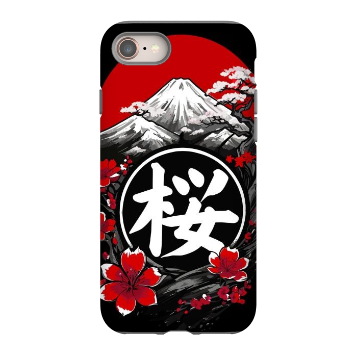 iPhone 8 StrongFit Mount Fuji Cherry Blossoms by LM2Kone