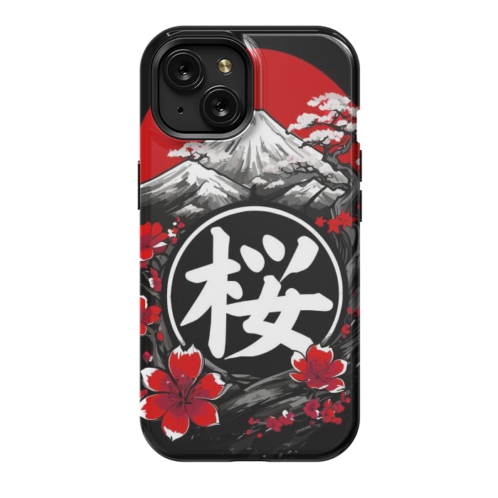 iPhone 15 StrongFit Mount Fuji Cherry Blossoms by LM2Kone