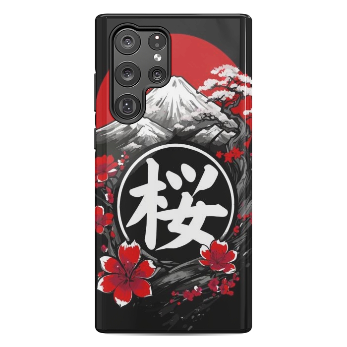 Galaxy S22 Ultra StrongFit Mount Fuji Cherry Blossoms by LM2Kone