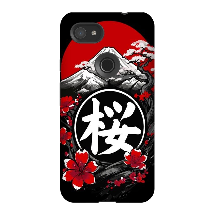Pixel 3AXL StrongFit Mount Fuji Cherry Blossoms by LM2Kone