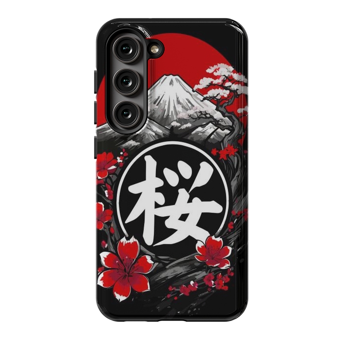 Galaxy S23 StrongFit Mount Fuji Cherry Blossoms by LM2Kone