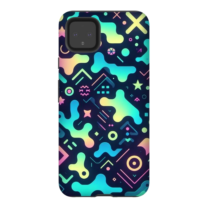 Pixel 4XL StrongFit Iridescent Retro by JohnnyVillas