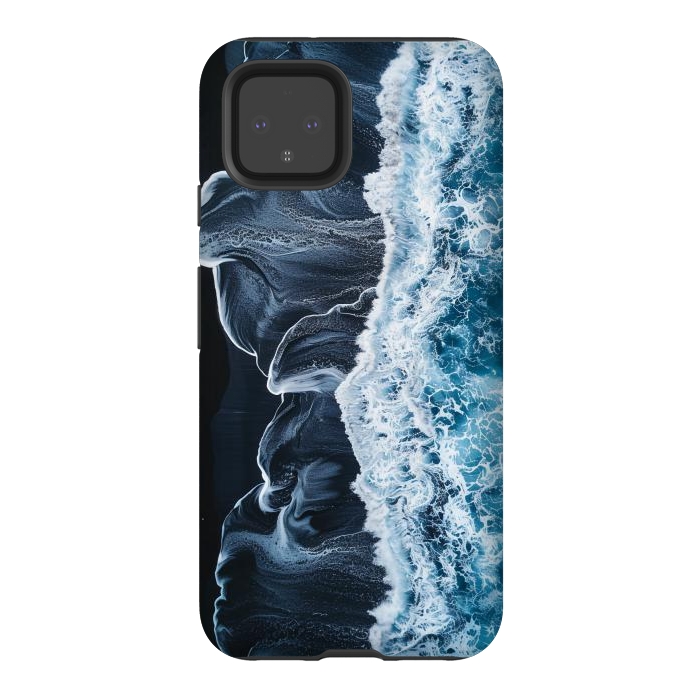 Pixel 4 StrongFit Icealnd black sand beach by haroulita