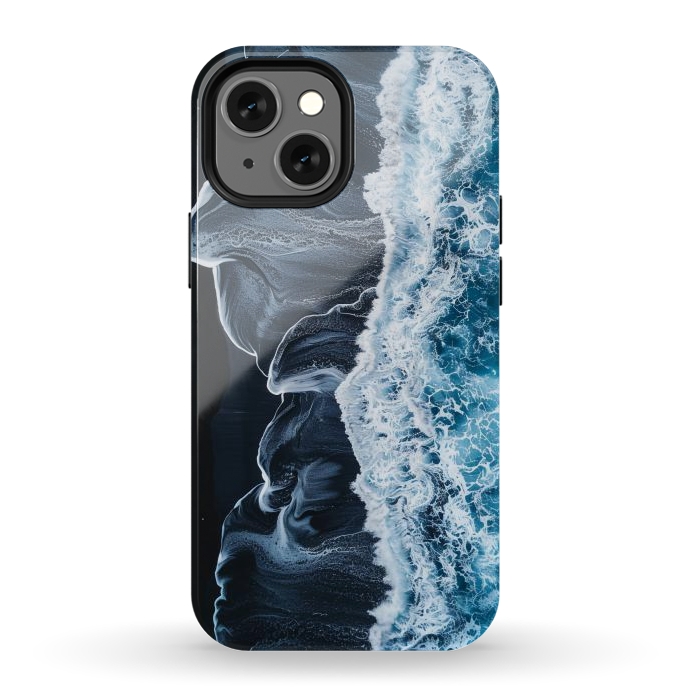 iPhone 12 mini StrongFit Icealnd black sand beach by haroulita