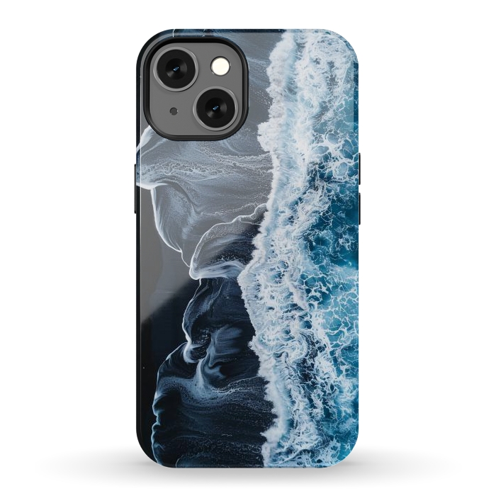 iPhone 13 StrongFit Icealnd black sand beach by haroulita