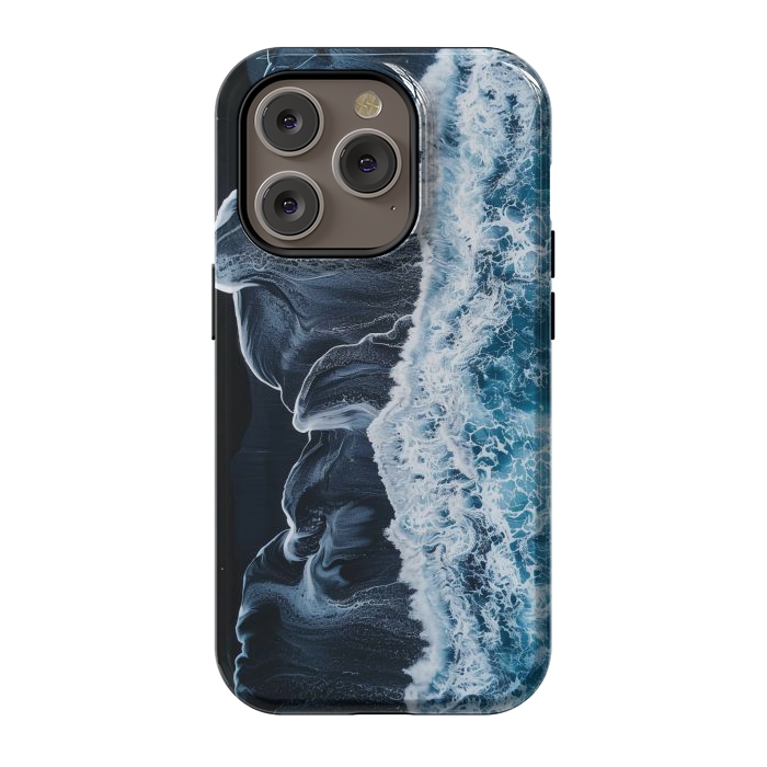 iPhone 14 Pro StrongFit Icealnd black sand beach by haroulita