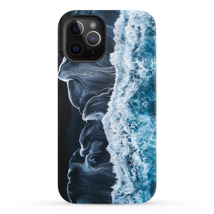 iPhone 12 Pro Max StrongFit Icealnd black sand beach by haroulita