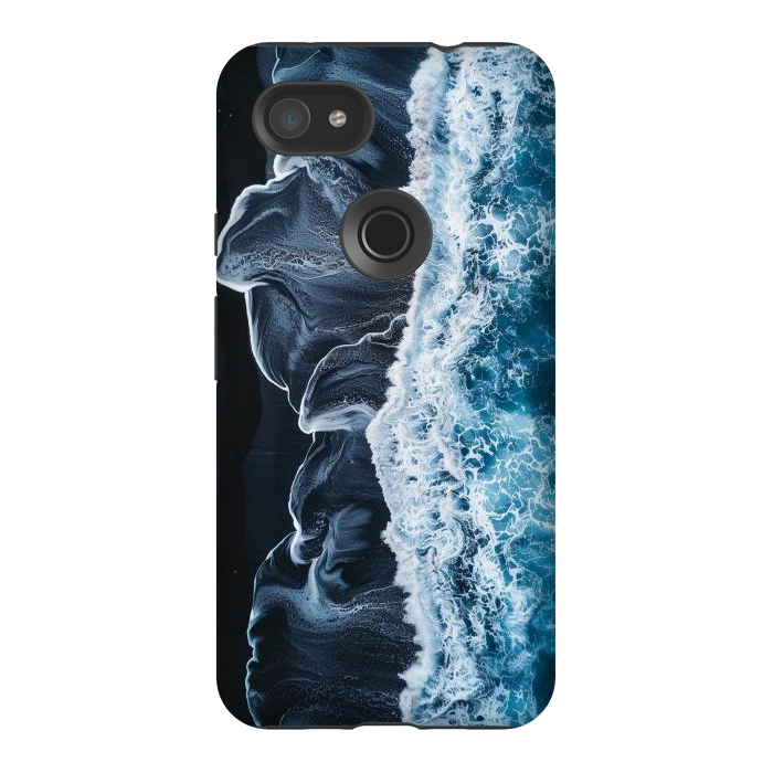 Pixel 3AXL StrongFit Icealnd black sand beach by haroulita