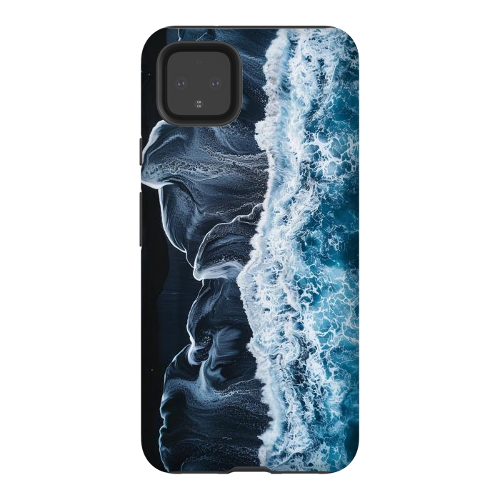 Pixel 4XL StrongFit Icealnd black sand beach by haroulita