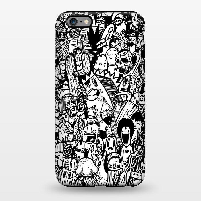 iPhone 6/6s plus StrongFit Doodle party black and white by Manuvila