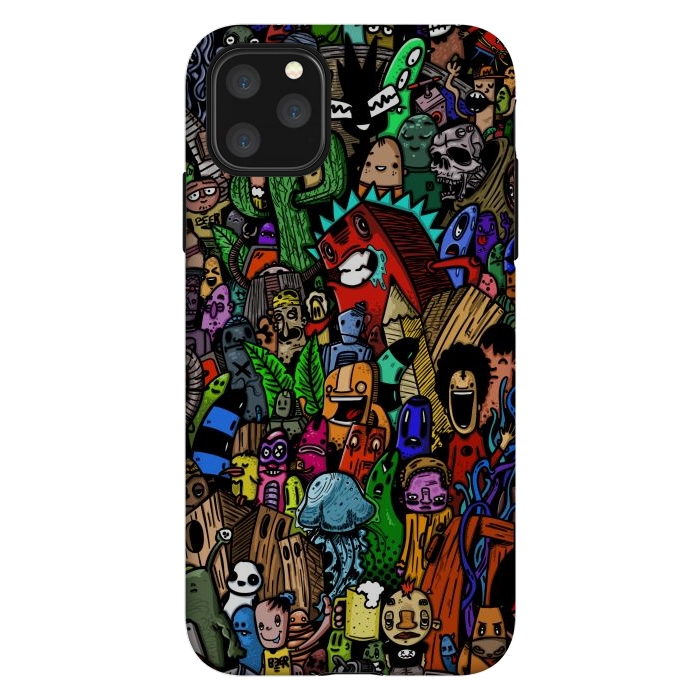 iPhone 11 Pro Max StrongFit Doodle color party by Manuvila