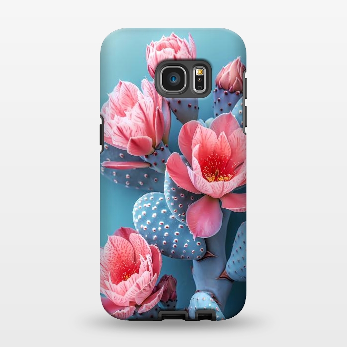 Galaxy S7 EDGE StrongFit Pastel cactus flowers by haroulita