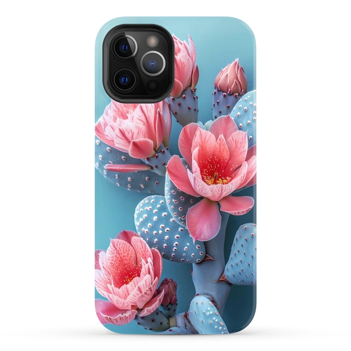 iPhone 12 Pro Max StrongFit Pastel cactus flowers by haroulita