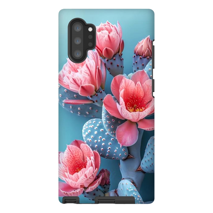 Galaxy Note 10 plus StrongFit Pastel cactus flowers by haroulita