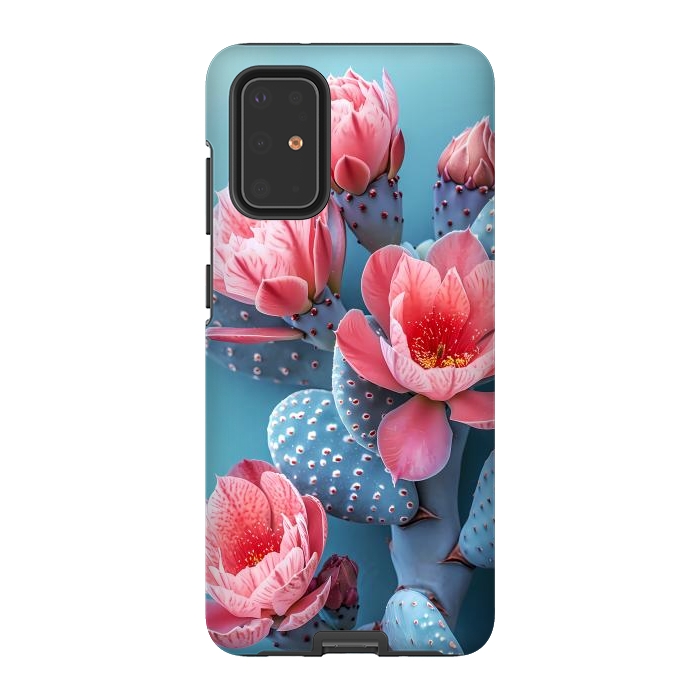 Galaxy S20 Plus StrongFit Pastel cactus flowers by haroulita