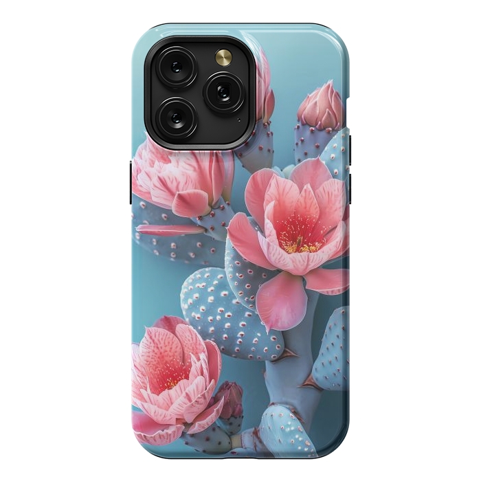 iPhone 15 Pro Max StrongFit Pastel cactus flowers by haroulita
