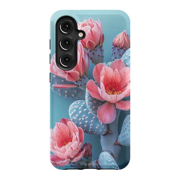 Galaxy S24 StrongFit Pastel cactus flowers by haroulita