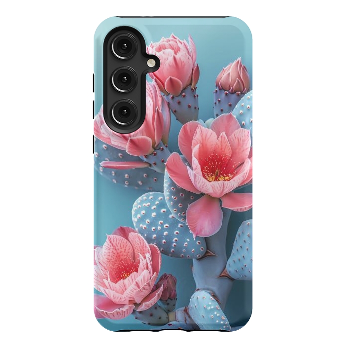 Galaxy S24 Plus StrongFit Pastel cactus flowers by haroulita