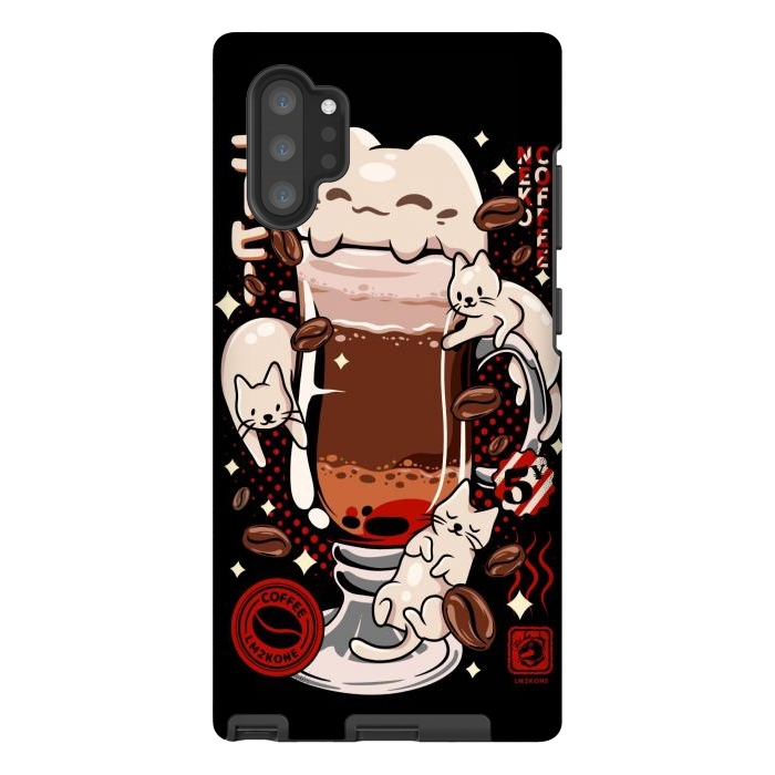 Galaxy Note 10 plus StrongFit Catpuccino - Coffee Kawaii Cat by LM2Kone