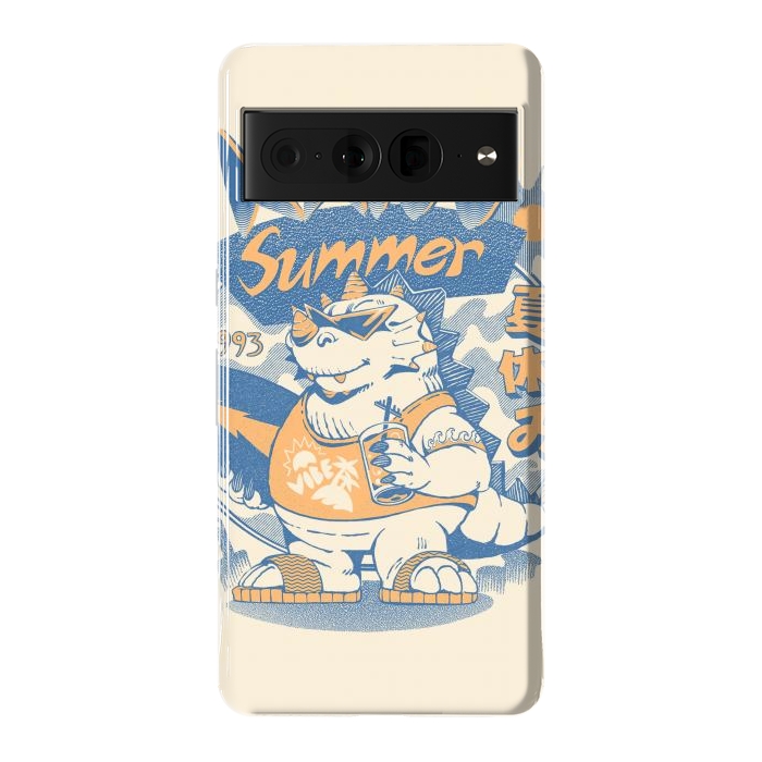 Pixel 7 Pro StrongFit Kaiju Summer Vibes  by Ilustrata