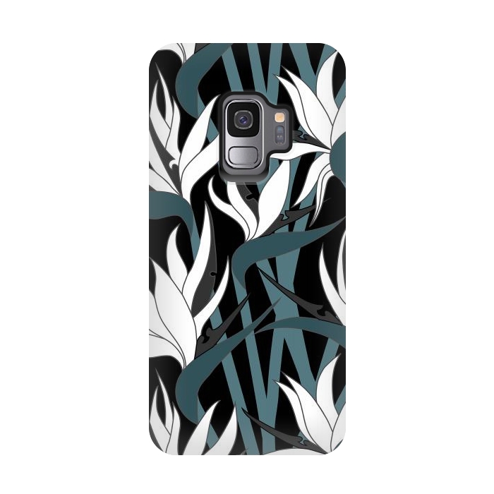 Galaxy S9 StrongFit Seamless Floral Pattern Plant Strelitzia G611 by Medusa GraphicArt