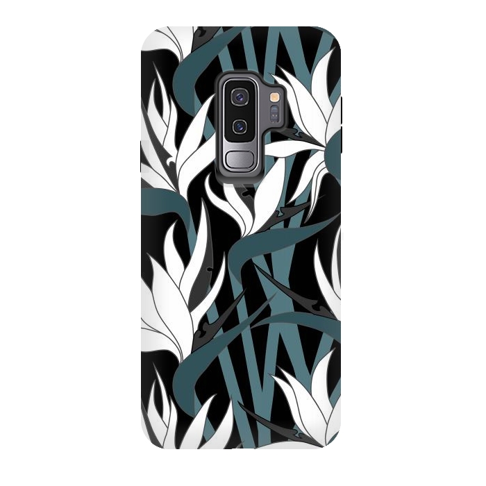 Galaxy S9 plus StrongFit Seamless Floral Pattern Plant Strelitzia G611 by Medusa GraphicArt