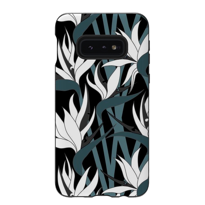 Galaxy S10e StrongFit Seamless Floral Pattern Plant Strelitzia G611 by Medusa GraphicArt